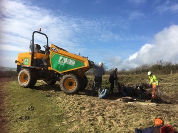 Wessex Water as site owners very kindly took away the heap of rubbish extracted from the chalkpit at Lankham Bottom
